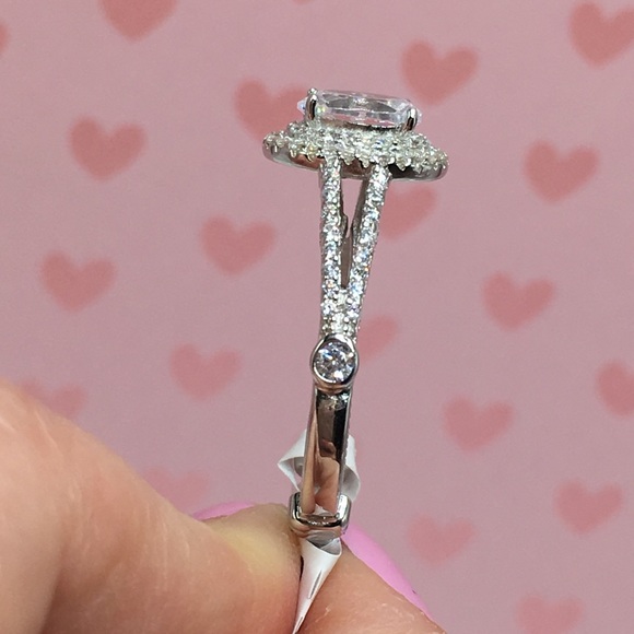 18k white gold oval wedding engagement ring 2 ct - Picture 5 of 8